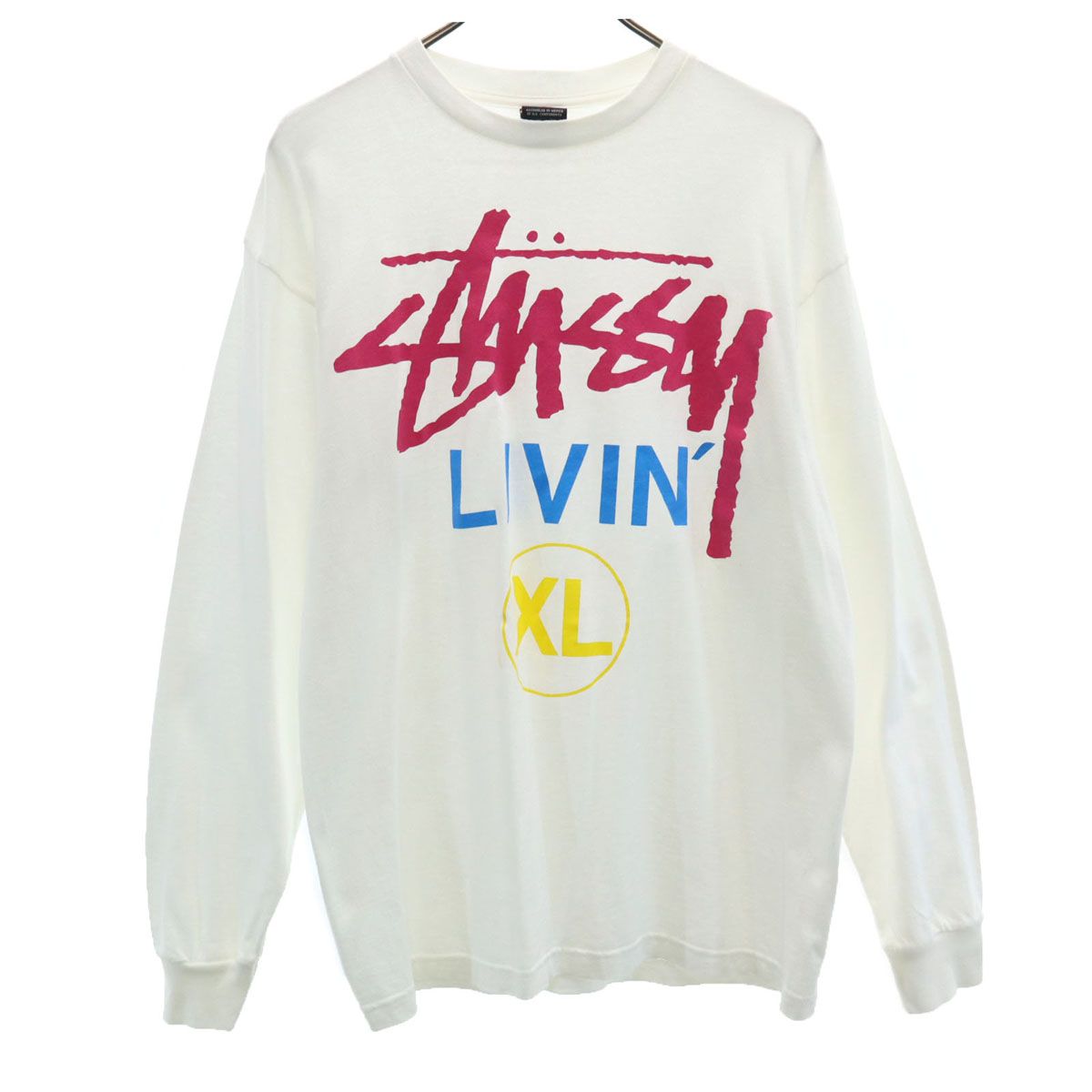 STUSSY ステューシー 長袖 Tシャツ L ホワイト メンズ 古着 - メルカリ