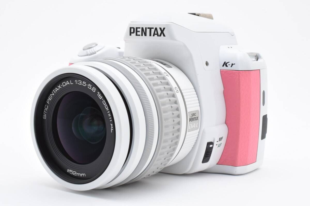 ペンタックス PENTAX K-R ホワイト×ピンク 18-55mm レンズ付き Y484 3350