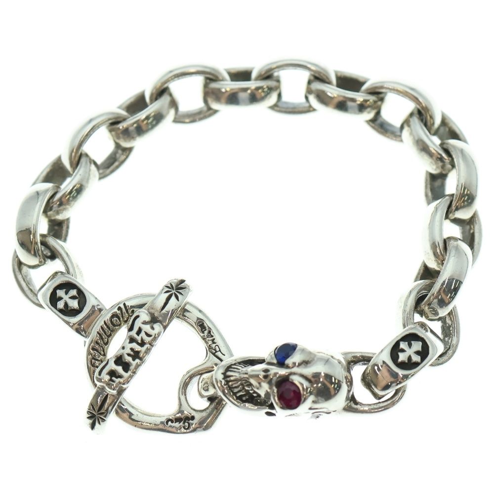 Bill Wall Leather BWL ビルウォールレザー BWB CUSTOM SKULL BLACELET スカルチェーン ブレスレット ストーンアイ シルバー