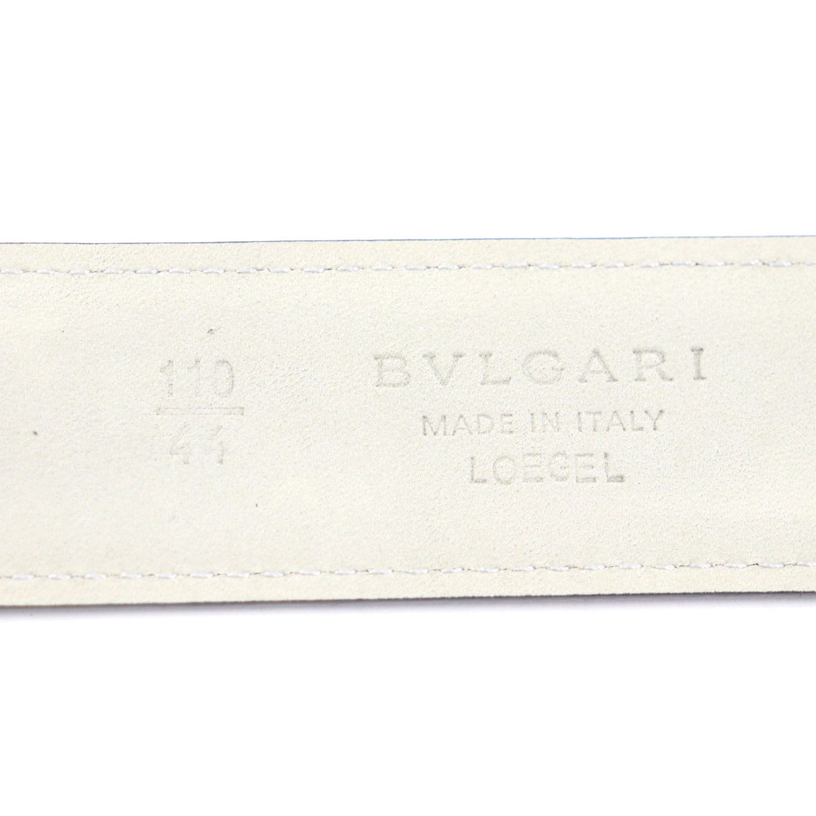 美品！BVLGARI スクエアバックル　レザーベルト 美品▽BVLGARI ブルガリ ロゴ入り スクエアバックル レザー