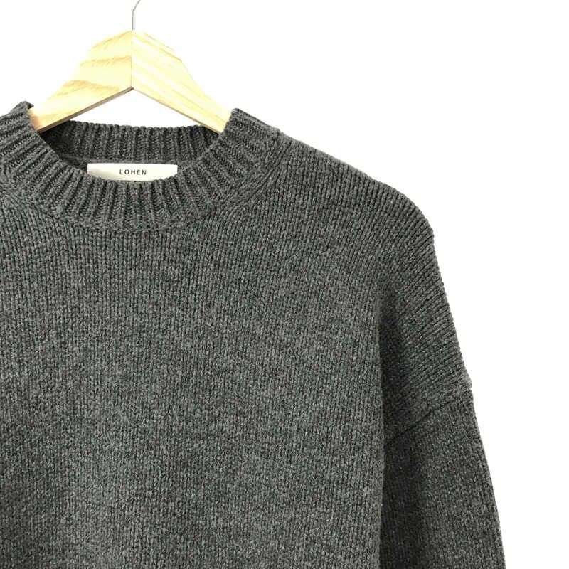 【美品】  LOHEN / ローヘン | 2022AW | ウールカシミヤクルーネッククロップドニット | F | ブラウン | レディース 美品】 LOHEN / ローヘン | 2022AW | ウールカシミヤクルーネック