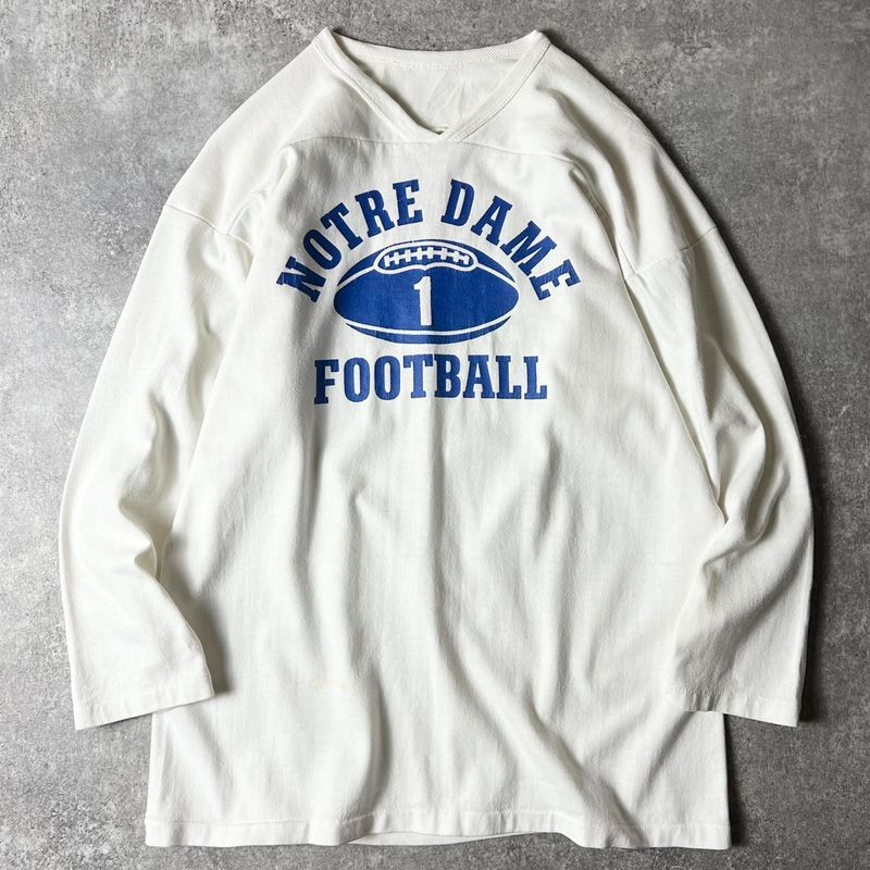70s 80s 金タグ USA製 RUSSELL 3段 プリント フットボール Tシャツ L / 70年代 80年代 アメリカ製 ビンテージ ラッセル