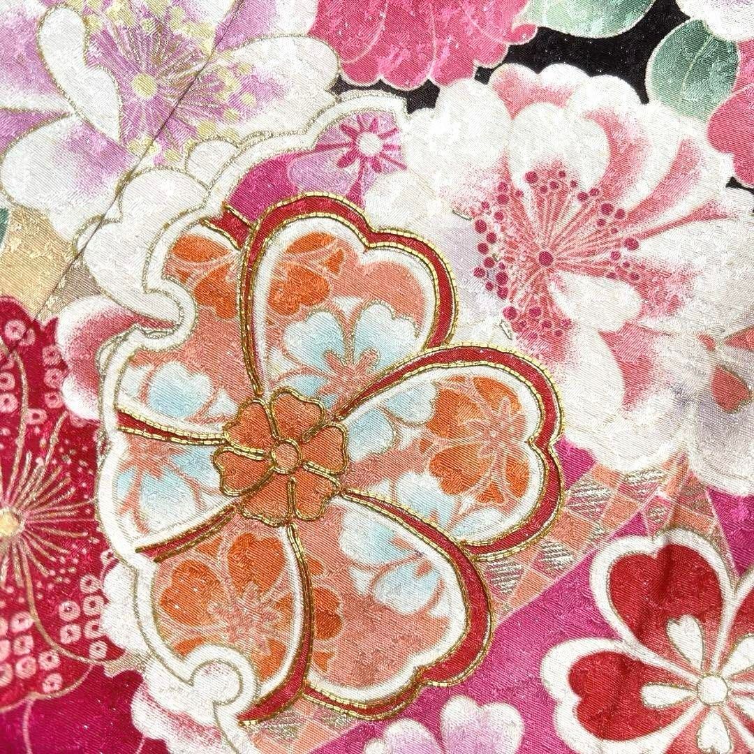 振袖 金駒刺繍 銀通し 桜花模様 花模様 成人式 晴れの日 着物 044a p