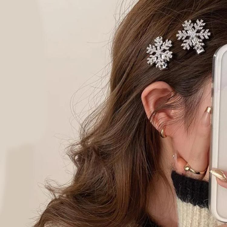6個セット クリスマス 髪飾り 雪花 ヘアクリップ クリスマス