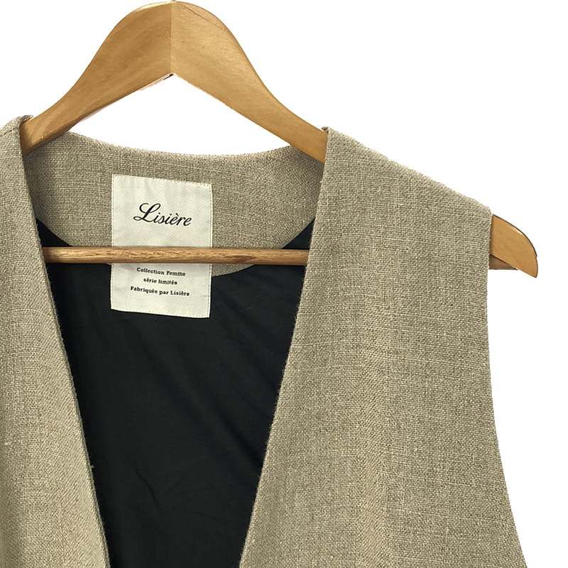 L'Appartement / アパルトモン | 2020SS | Lisiere  リジェール Linen Vest ヘビーリネン ロングベスト | F | ベージュ | レディース L'Appartement / アパルトモン | 2020SS | Lisiere リジェール Linen