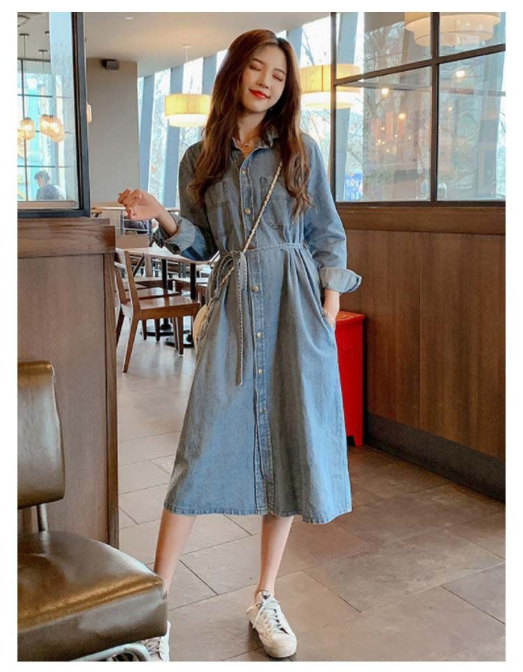 a2208【Estella.K】フローラルデニムプリーツワンピース♡ロング♡長袖 楽天市場】長袖デニムワンピース 大きいサイズ デニムワンピース