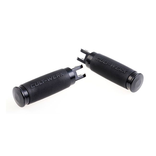 CULT-WERK Racing rider foot peg set. Gloss black | 942191