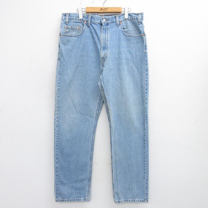 W36/古着 ジーンズ Levis リーバイス 505 メンズ 90s コットン 紺 ネイビー デニム 24jul08 中古 ボトムス ジーパン Gパン ロング パンツ