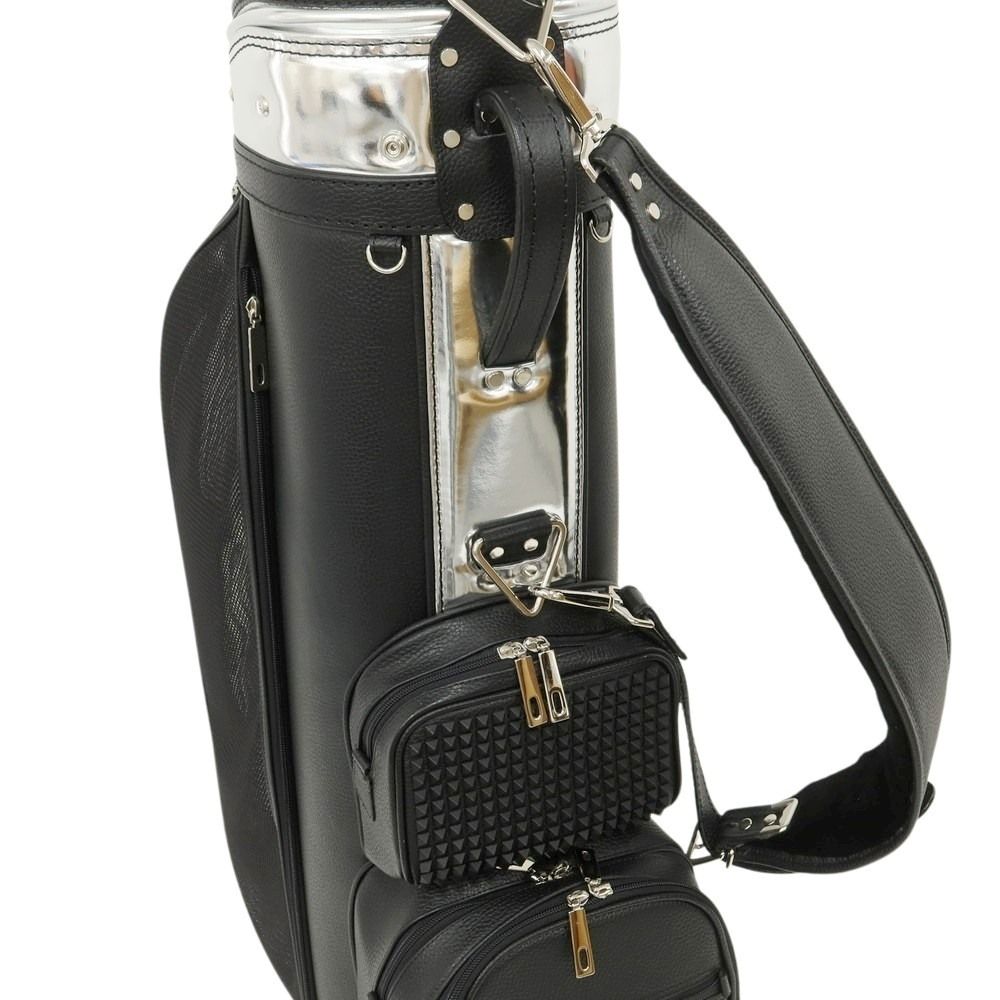 【中古】【未使用】ボンジャポネ BONJAPONE × KOYAMA GOLF BAG FACTORY Kurge レザー スタッズ ゴルフバッグ キャメルブラウンxシルバー【サイズ6.5型】【ユニセックス】 中古】【未使用】ボンジャポネ BONJAPONE × KOYAMA GOLF BAG