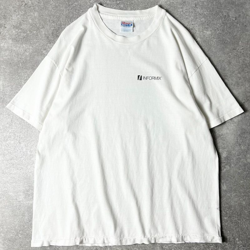雰囲気系 90s USA製 INFORMIX 両面 企業物 プリント 半袖 Tシャツ XL / 90年代 アメリカ製 オールド 企業 ロゴ シングル IBM 企業