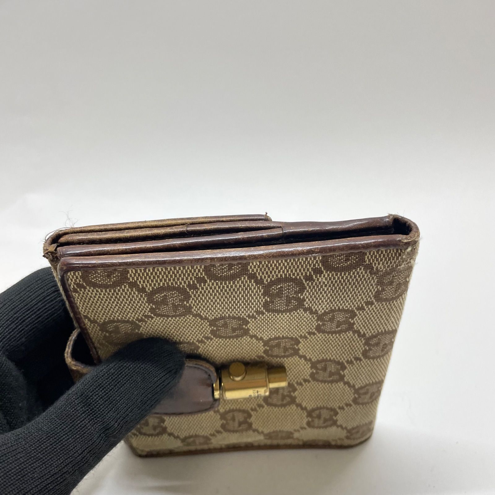 ★GUCCI★ニュージャッキー GGキャンバス 折り財布 ウォレット ブラウン 1366 GUCCI グッチ 折り財布 Wホック ジャッキー キャンバス GG