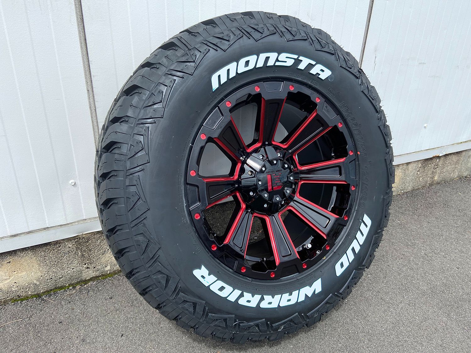 LEXXEL DeathRock プラド ハイラックス FJ サーフ パジェロMONSTA MUDWARRIOR 265/65R17 265/70R17 タイヤホイール17インチ ホワイトレター