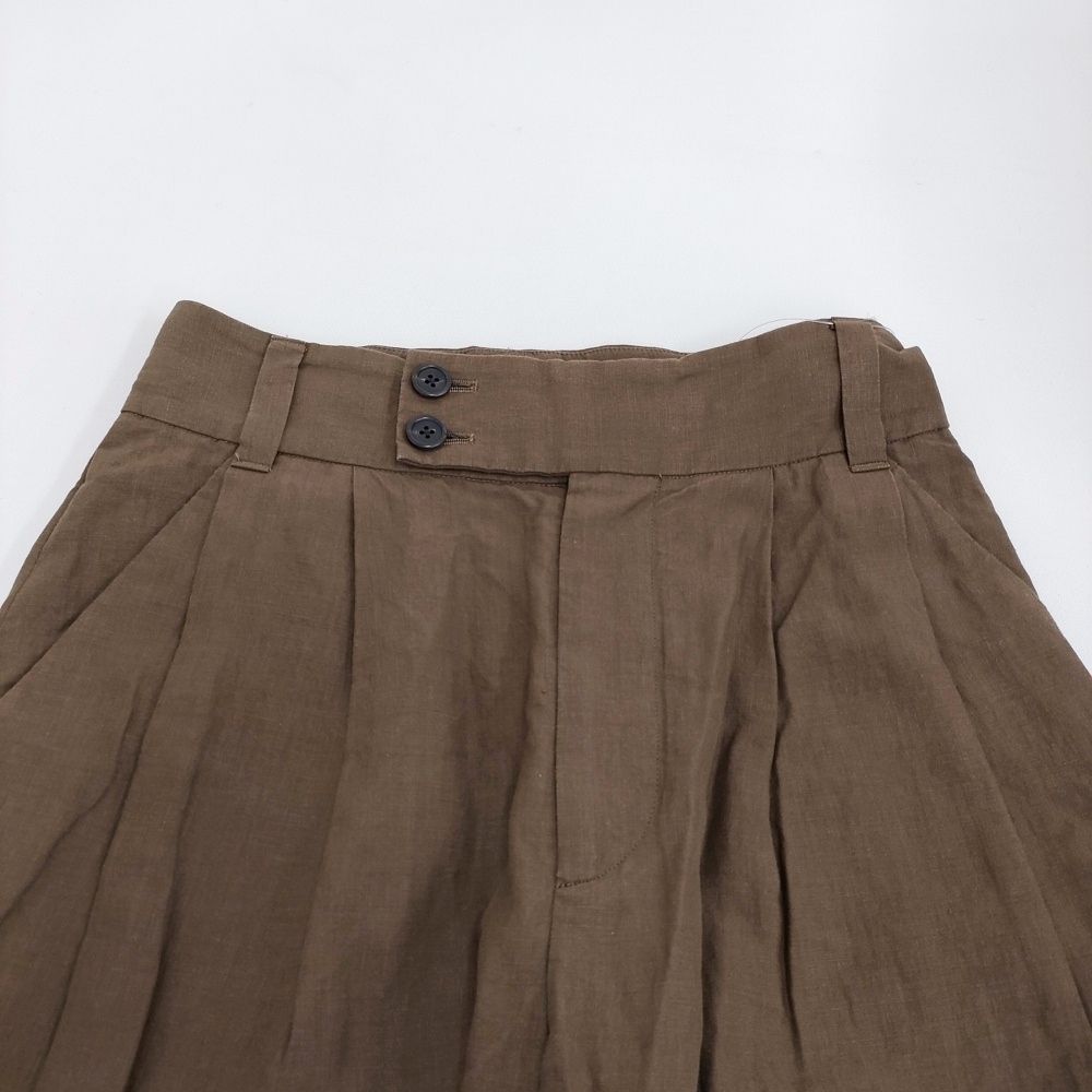 MARGARET HOWELL DENSE FINE LINEN POPLIN 578-4143014 2 定価37400円 パンツ 24SS ブラウン レディース マーガレットハウエル 5-0930M DECORATOM_COM_BR