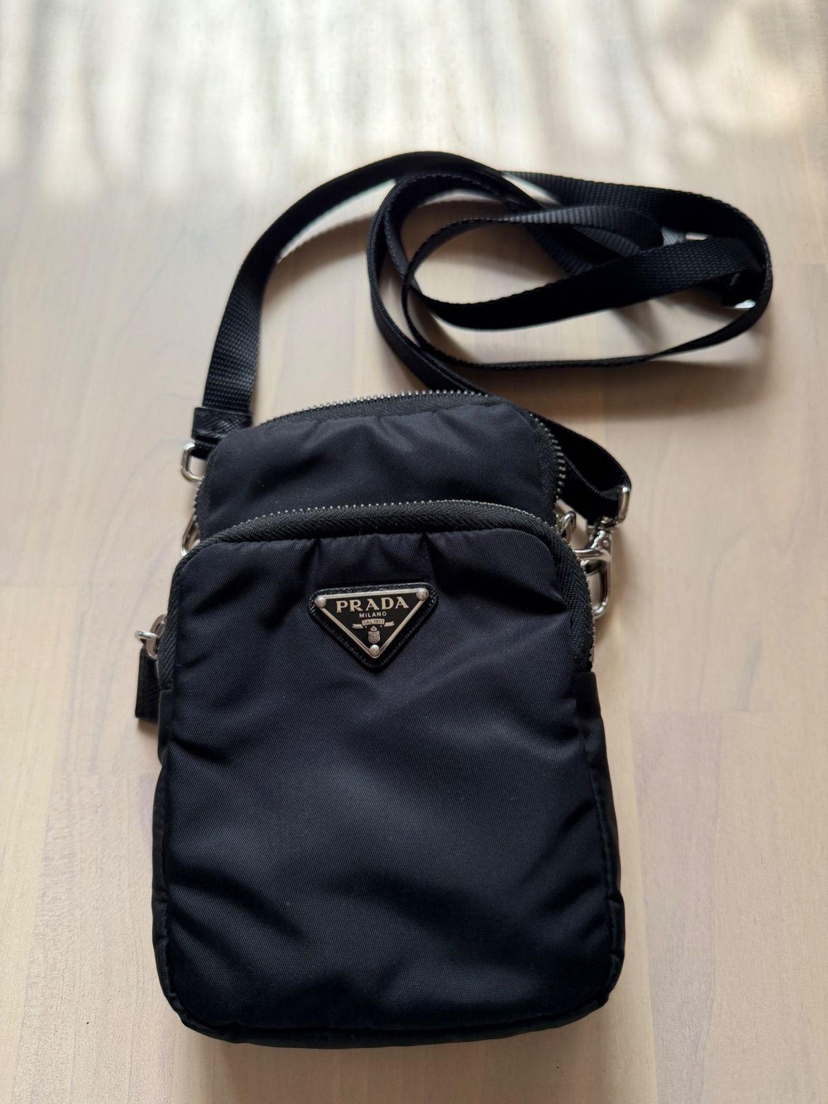 本革ハンドメイド ボディーバッグ シルエット猫 魚チャーム フル