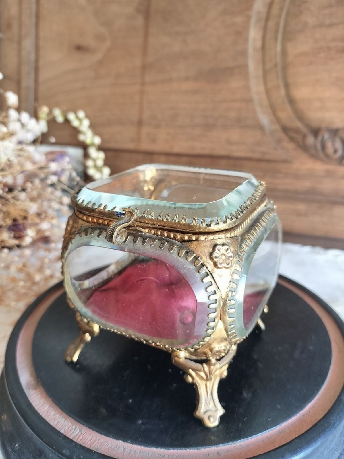 フランス アンティーク クリスタル 5面 大きいジュエリーケース 1900年 フランス アンティーク クリスタル 5面 大きいジュエリーケース 1900年