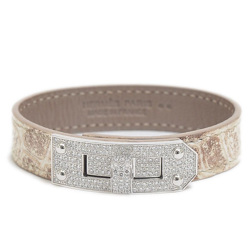 エルメス 新品未使用 ケリーブレスレット 最高峰 ニロティカス ヒマラヤ エルメス ケリーブレス クロコニロティカス ヒマラヤ K18WG/ダイヤ 183