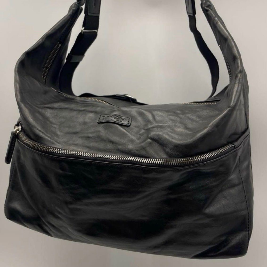 美品】ダニエル＆ボブ レザーショルダーバッグ ブラック 大容量 2WAY 