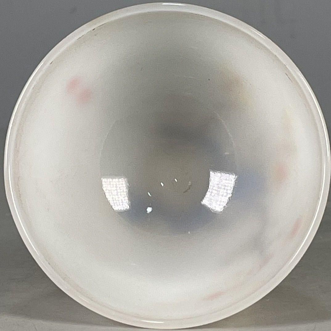 瑠璃薄胎花卉図紋高脚杯 湯飲 茶器 陶磁器 装飾品 工芸