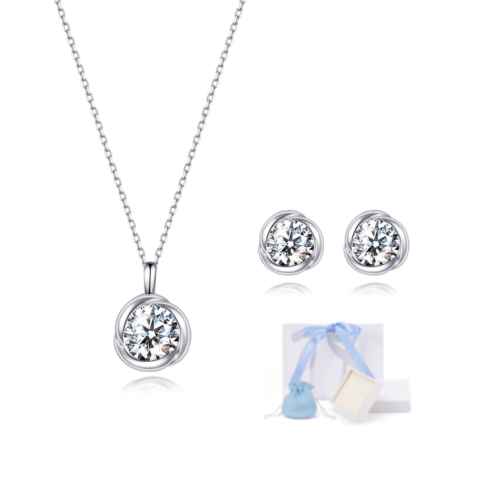 Free bird ネックレス レディース ピアス セット バラのキッス 最 ジルコニア シルバー ペンダント 金属アレルギー対応 アクセサリー 一粒ジュエリー 誕生日 記念日 母の日のプレゼント