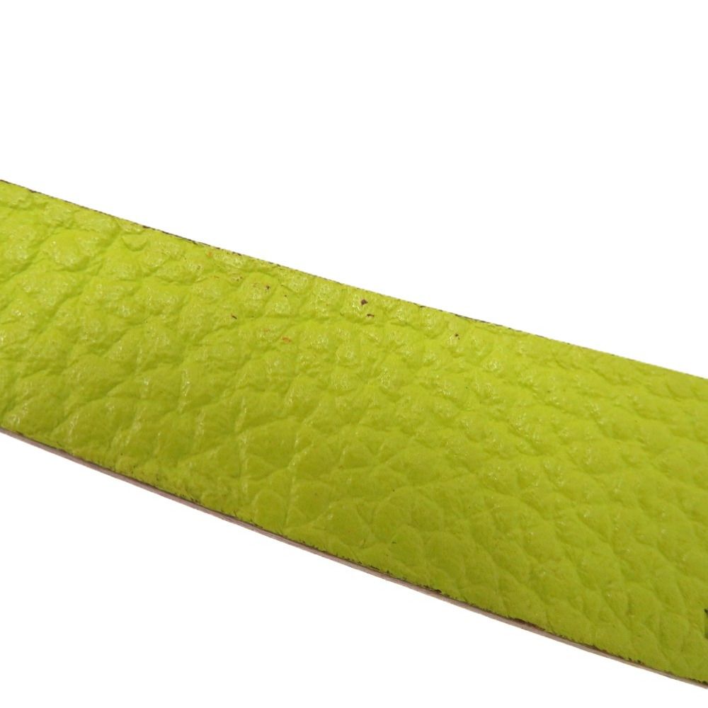 新品同様 エルメス プティアッシュ 鳥居 トリイ レザー イエロー 黄  