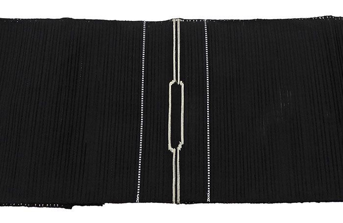 夏帯 名古屋帯 絽綴れ 正絹 新品 仕立て上がり 黒 横段 幾何 夏八寸帯 八寸 夏用 夏物 絽つづれ y2949 夏帯 名古屋帯 絽綴れ 正絹 新品 仕立て上がり 黒 横段 幾何 夏八寸帯