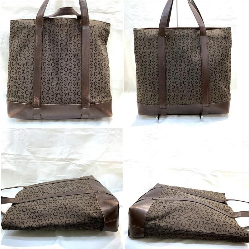 値下げ】 セリーヌ(CELINE)Cマカダム柄 キャンバス トート ブラウン