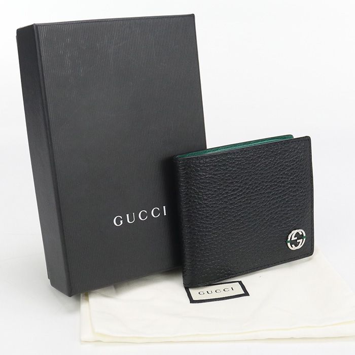 GUCCI グッチ コインウォレット インターロッキングG 610466 二折財布 レザー メンズ