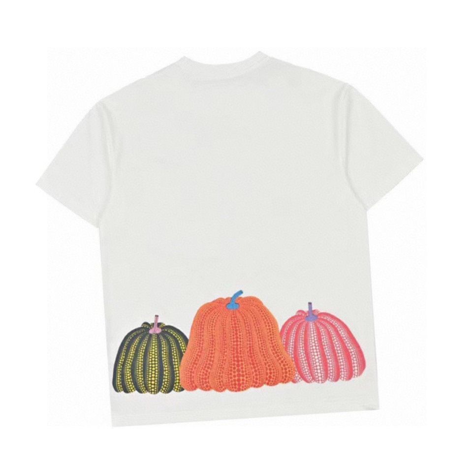 LOUIS VUITTON カボチャデザイン Tシャツ XL 草間彌生 x LOUIS VUITTON コピー Tシャツ カボチャ ロゴ 純綿