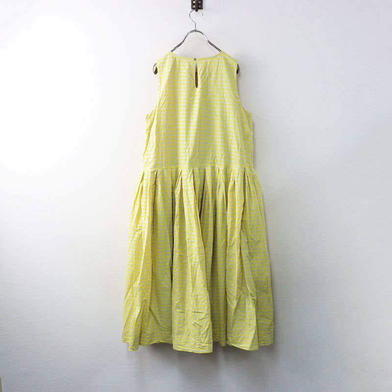 ヴェリテクール Veritecoeur VC-2505B リバーシブルノースリーブワンピース F イエロー ベージュ ギンガムチェック 2400014641479