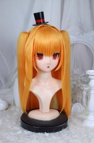 全頭マスク カツラ付き ロック付き NO.305 ドール ヘッドロリータ人形 コスプレ 変身 仮装 着ぐるみ kigurumi 二次元美少女