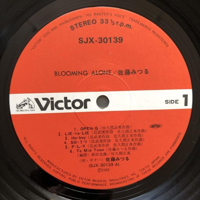 傷なし美盤 レア盤 1982年 佐藤みつる Mitsuru Satoh LPレコード