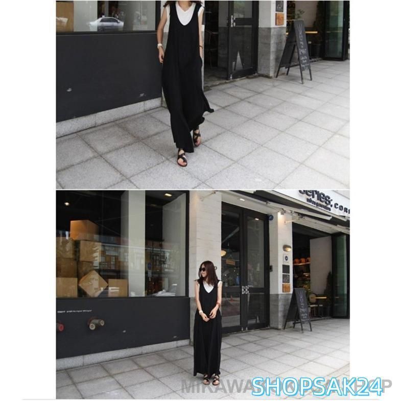 オーバーオール ワイドパンツ