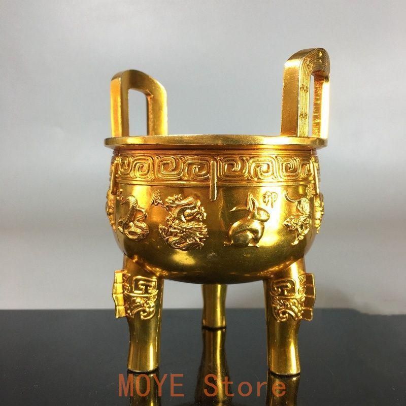 銅製 銅彫刻福字線香筒 立柱薫香炉 銅炉 置物 装飾品 工芸品 美術品 銅製 銅彫刻福字線香筒 立柱薫香炉 銅炉 置物 装飾品 工芸品