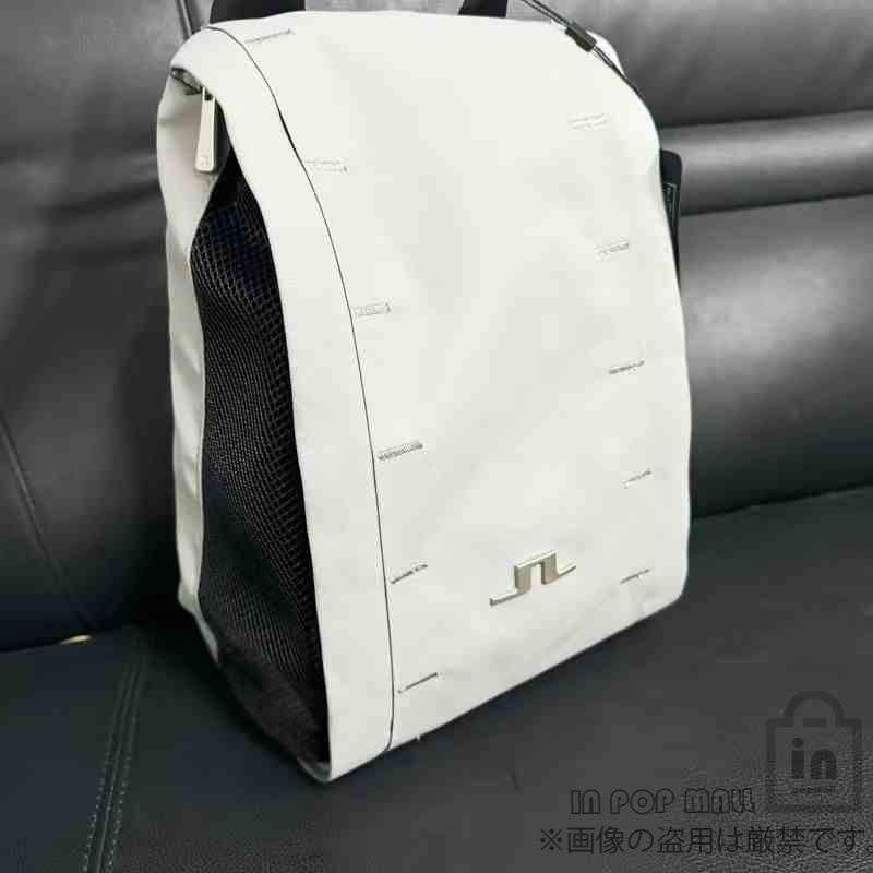 新品未使用 JLINDEBERG ジェイリンドバーグ ゴルフ シューズバッグ 靴収納 大容量 シューズケース 靴入れ スポーツ用品 グレー ブラック