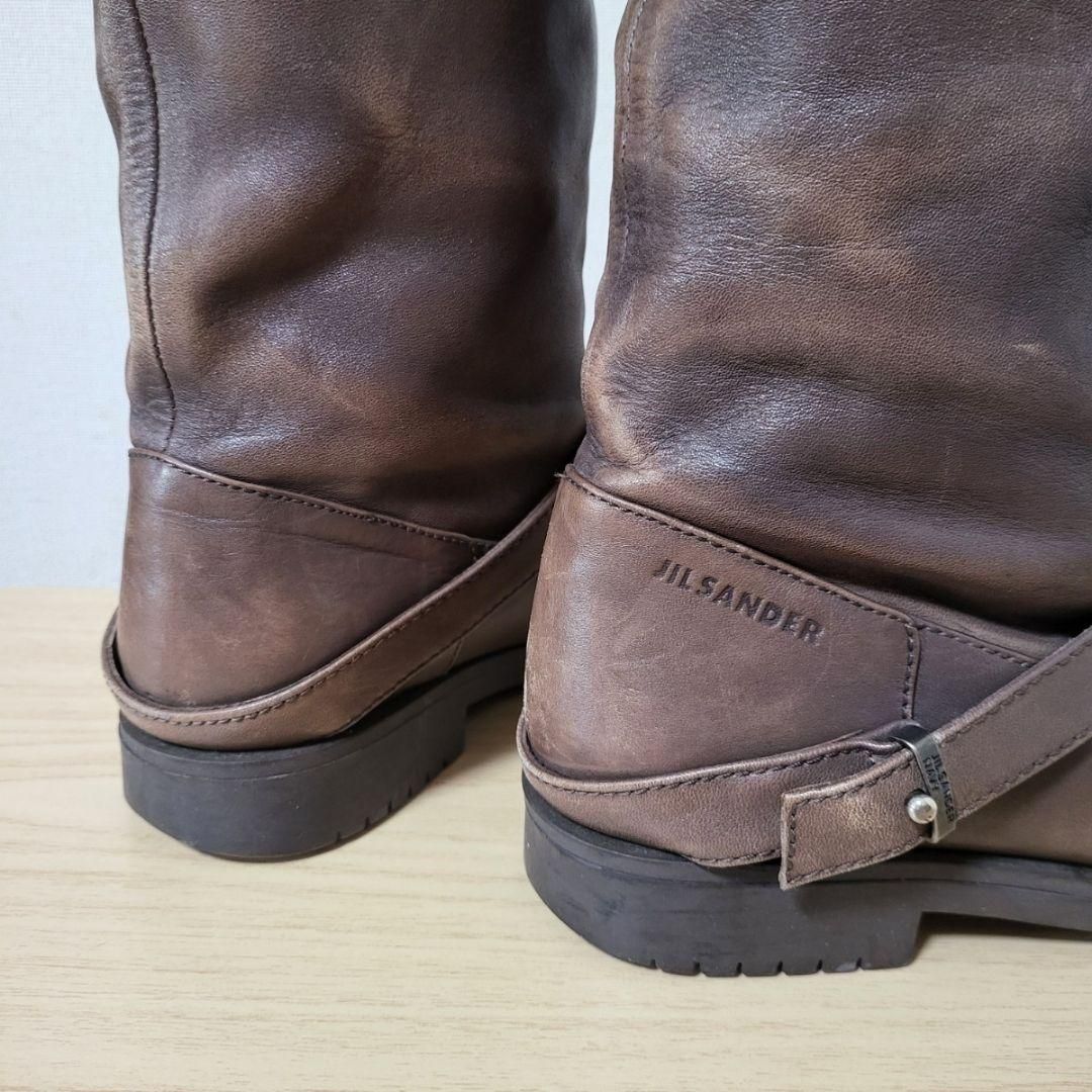 ネイル JIL SANDER ジルサンダーレザー ロングブーツ 軽快な