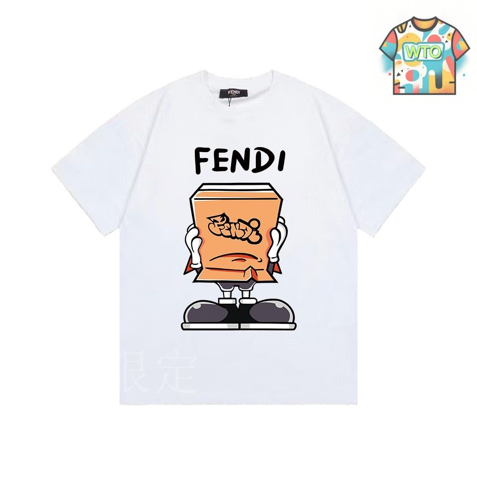 FENDI☆Tシャツ FENDI (フェンディ) ジップポケット クルーネック 半袖 Tシャツ