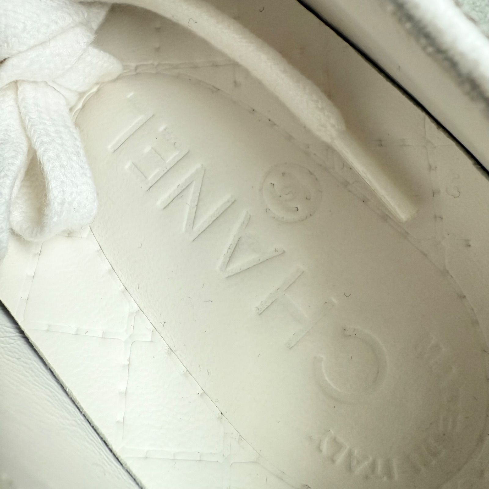極美品 希少 CHANEL シャネル ココマーク レザー ホワイト ゴールド 花 
