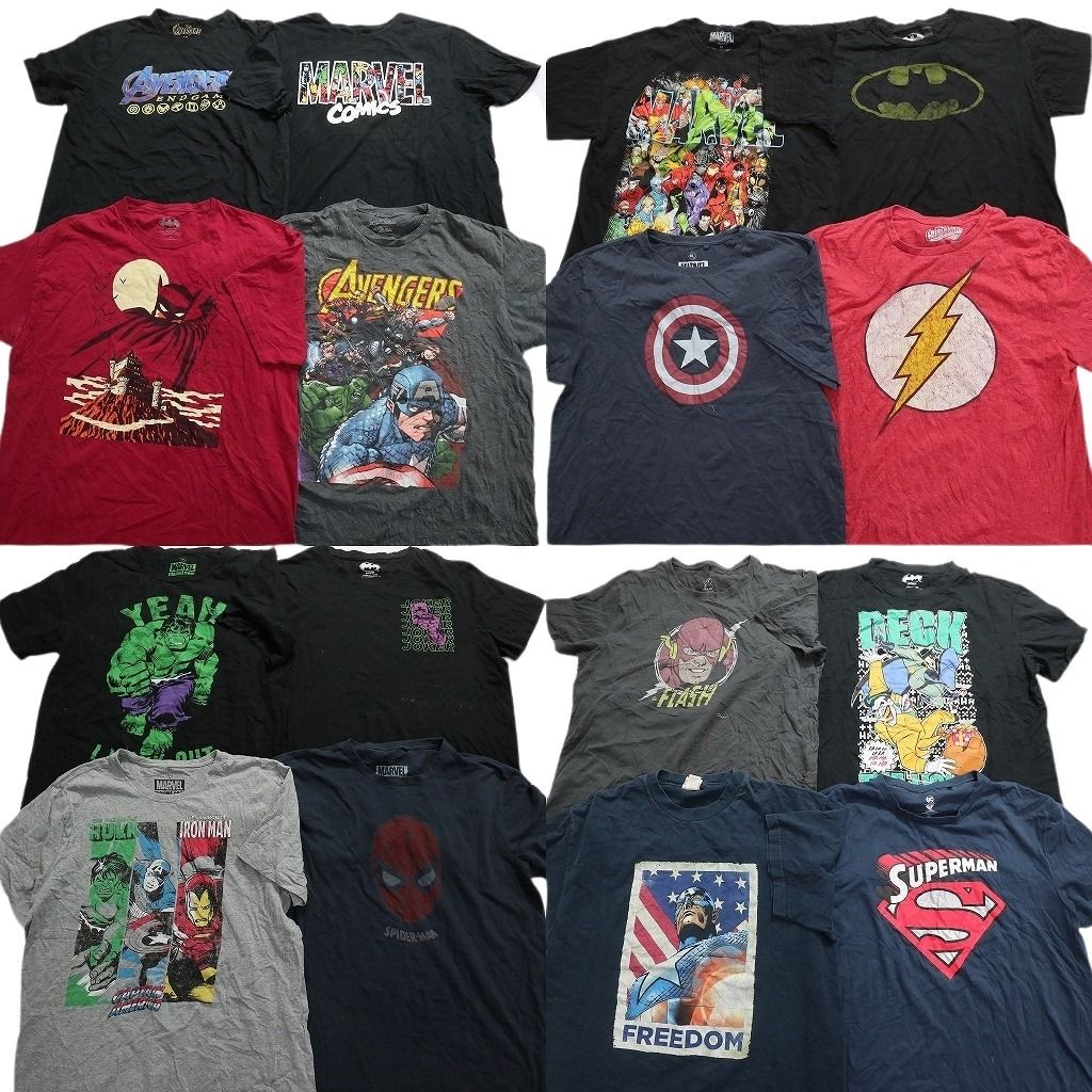 マーベル　DC まとめうり 古着卸 まとめ売り マーベル DCコミック 半袖Tシャツ 16枚セット
