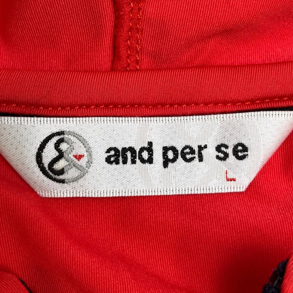 ✨極美品✨　and per se アンパスィ　長袖　フード付 サイズ：L AND PER SE アンパスィ 長袖フード付シャツ レッド系
