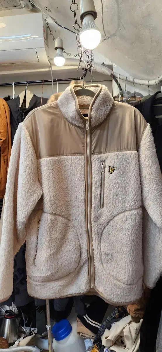 ライリーアンドスコート バイカラー シープスキン フリース ジャケット