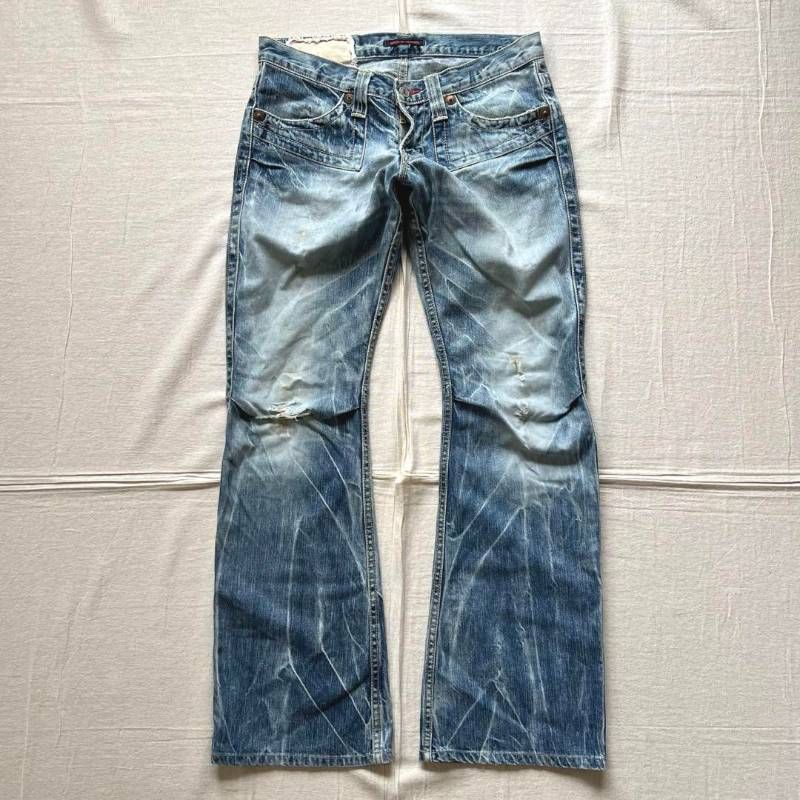 y2k フレアデニム vkei ダークコア お兄系 ifsixwasnine 系 y2k フレア