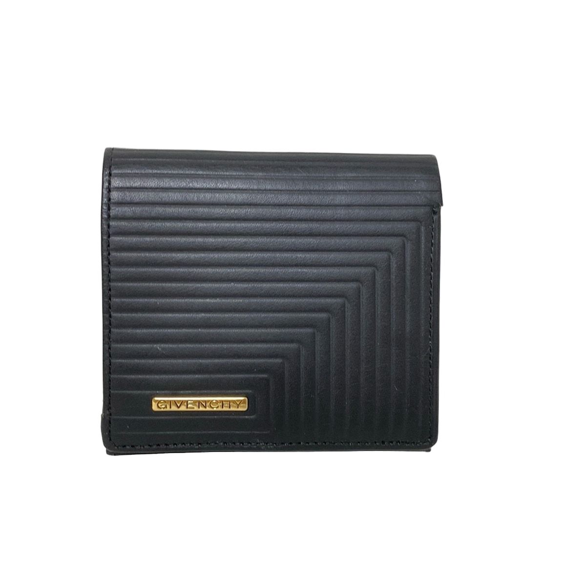 GIVENCHY(ジバンシー) 2つ折り財布 - 黒 型押し加工/がま口