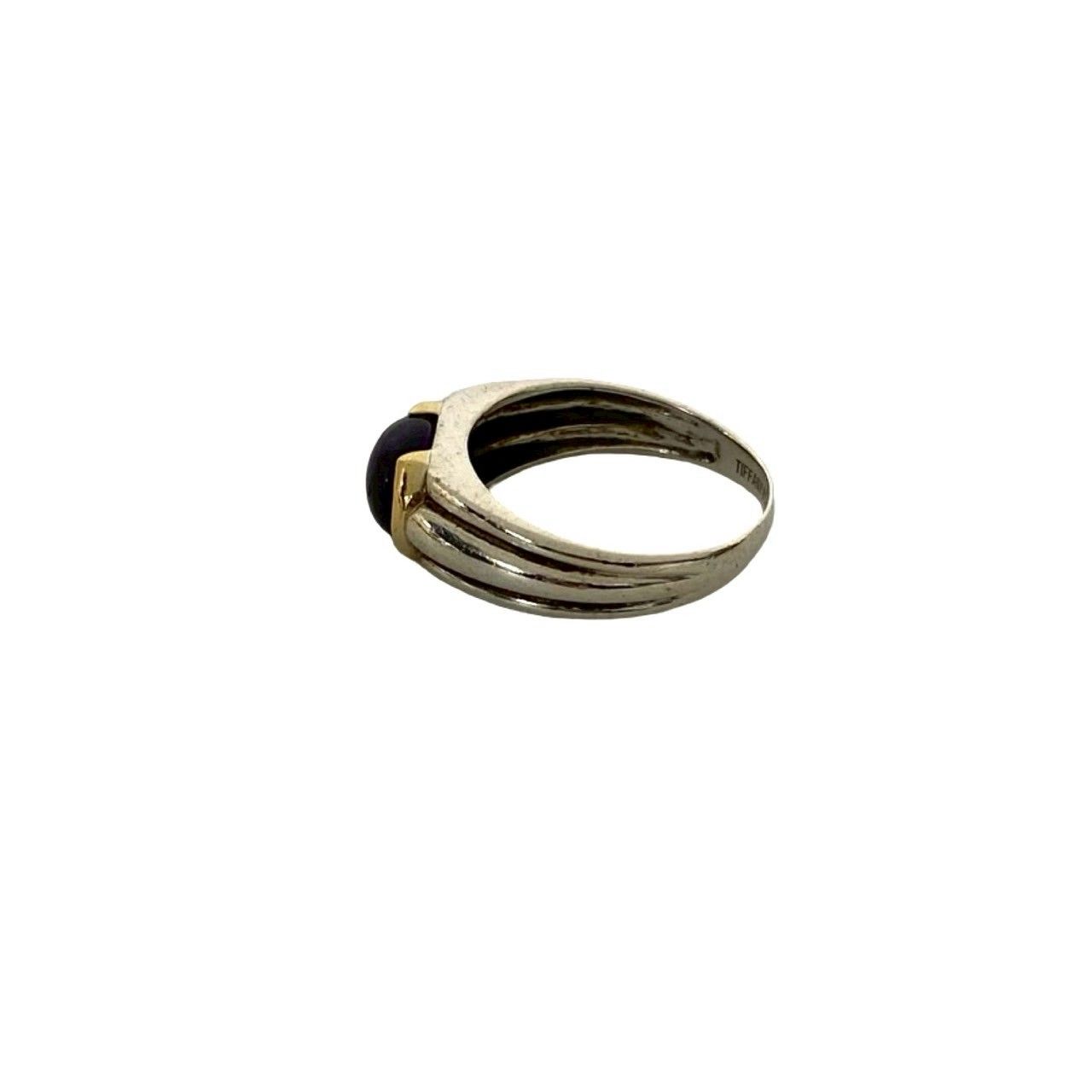 TIFFANY-Co. ティファニー シルバー925 K18ゴールド アメジスト ストーン リング 指輪 9号 レディース 97459