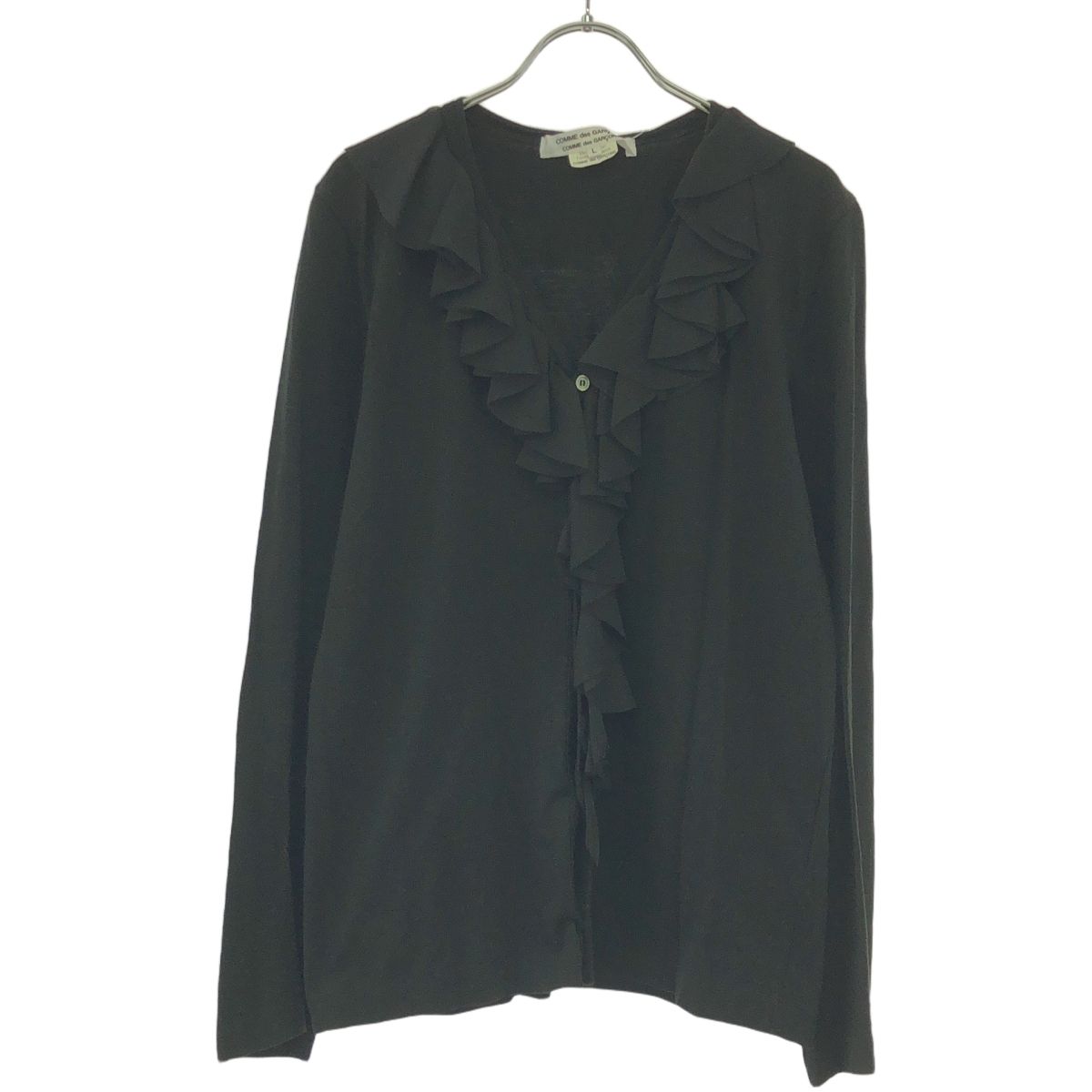 COMME des GARCONS COMME des GARCONS - COMME des GARCONS COMME des GARCONS コムデギャルソンコムデギャルソン 09SS シアーフリルジャージーカーディガン RC-T003 ブラック L COMME des GARCONS COMME des GARCONS コムデギャルソン