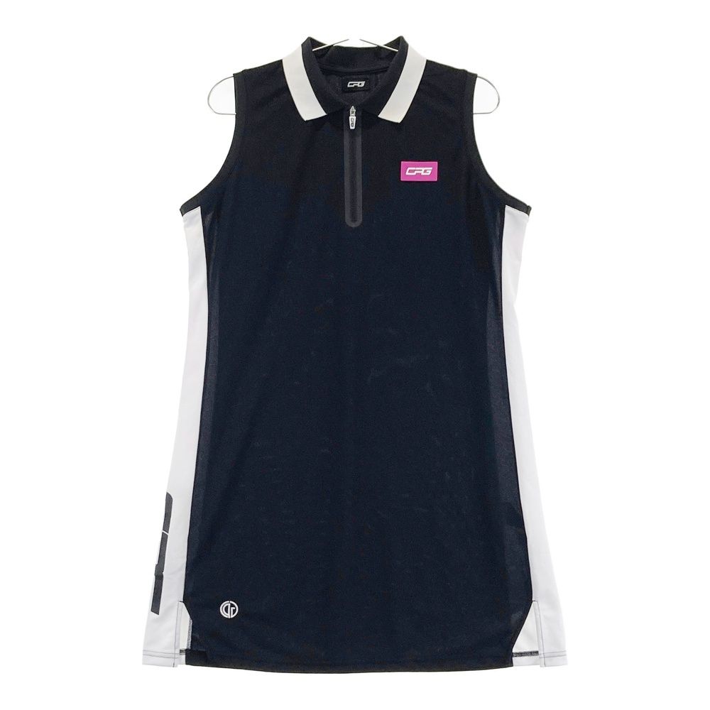 CPG GOLF】美品♡ノースリーブワンピース ハーフジップ ブラック L