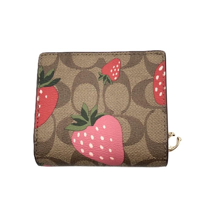 コーチ COACH 財布 二つ折り ウォレット CCロゴ イチゴ柄 可愛い