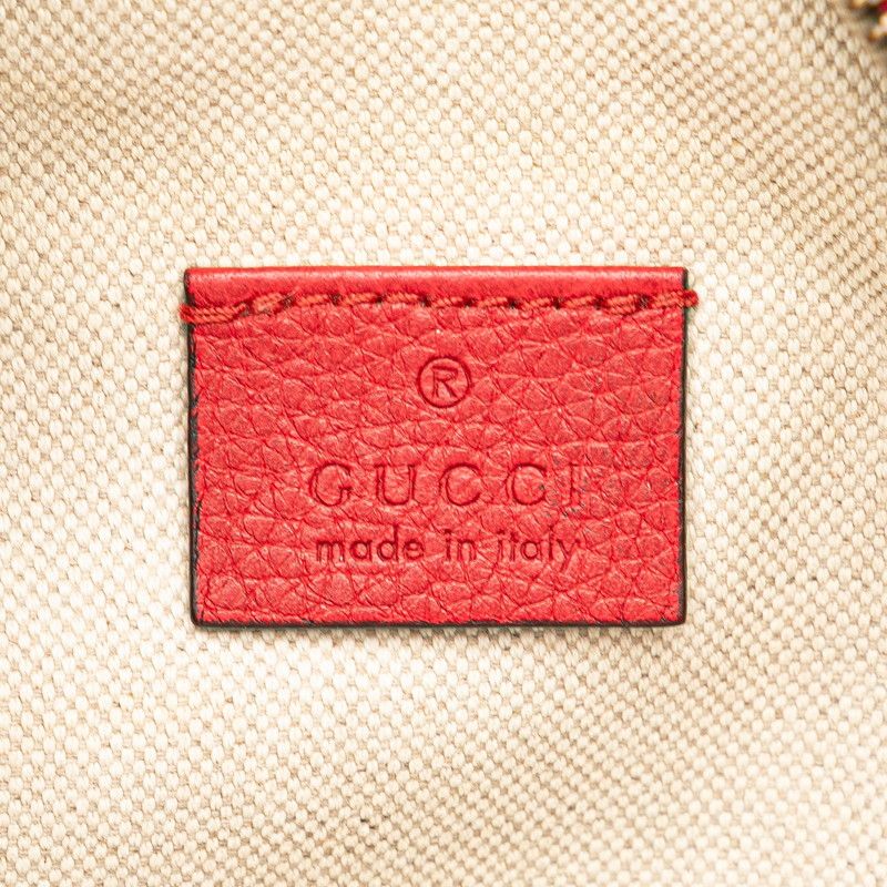 k61【美品】グッチ　ロゴプリント　レザー　シェリーライン　ボディバッグ GUCCI - k61【美品】グッチ ロゴプリント レザー シェリーライン