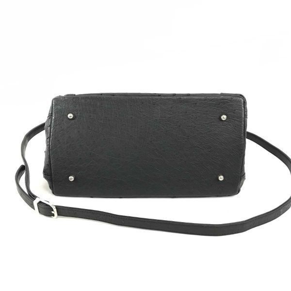 良品★ KAROO/クラインカルー★日本製/オーストリッチ/ハンド/ショルダーバッグ★黒★ブラック/Made in Japan◆/Made in Japan◆X1-176 良品☆KLEIN KAROO/クラインカルー☆日本製/オーストリッチ/ハンド