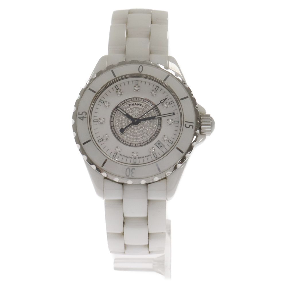 CHANEL (シャネル) J12 ホワイトセラミック センターダイヤ 12Pダイヤ  