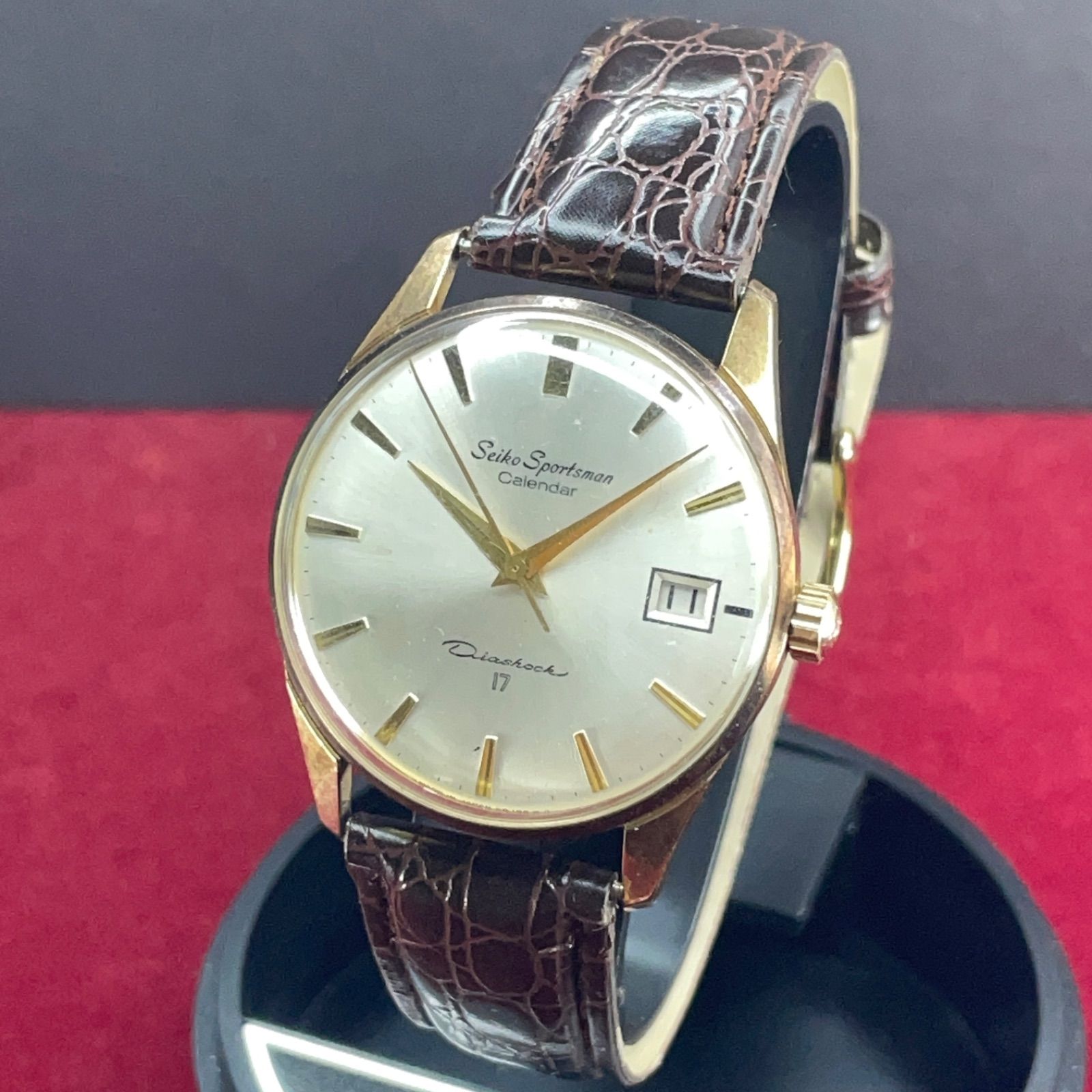 セイコー スポーツマン ドルフィン ジャンク 1963年製 SEIKO スポーツマン カレンダー 手巻 裏蓋鶴マーク
